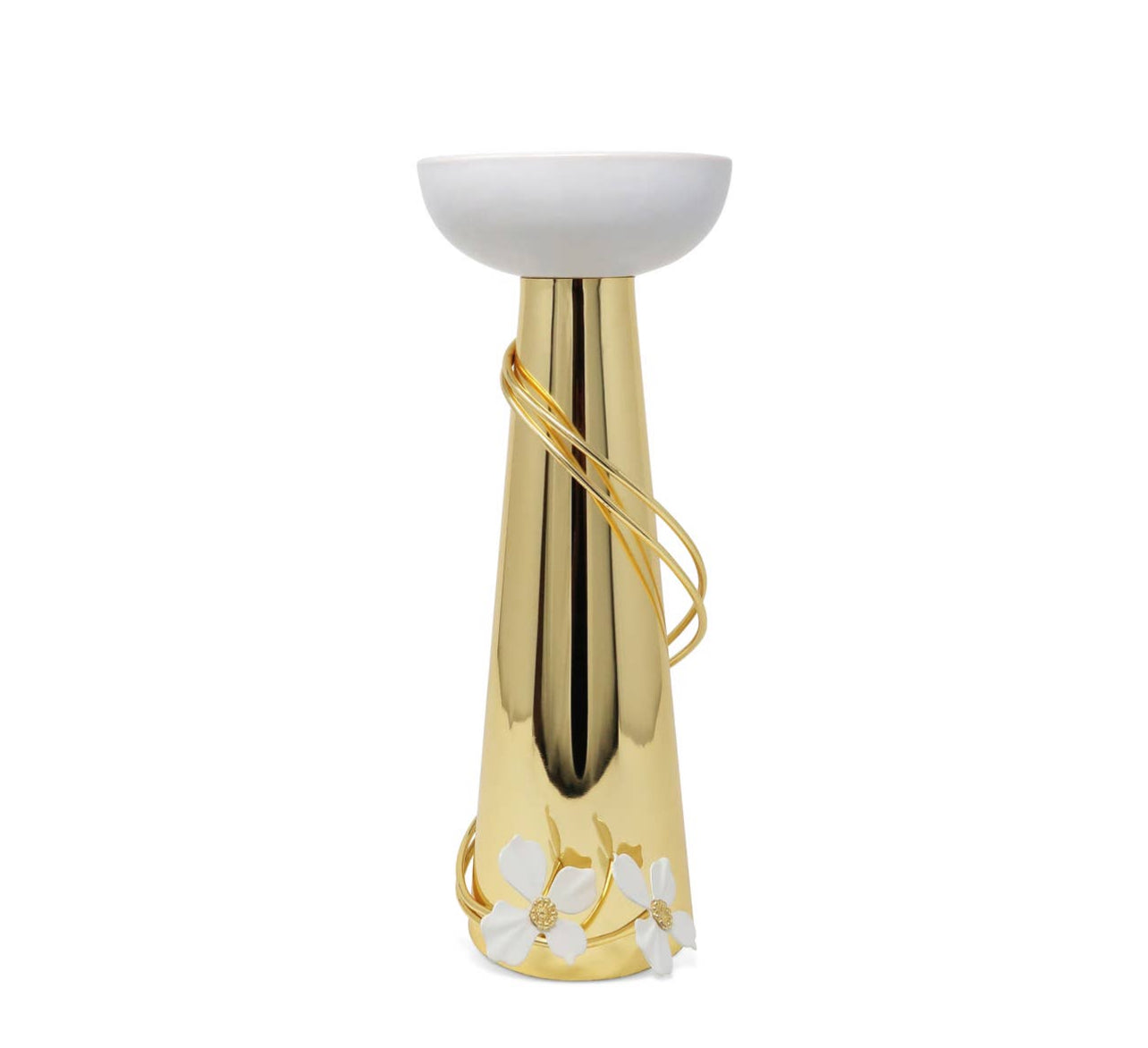 Porcelain Candlestick with Jewel Flower Detail
