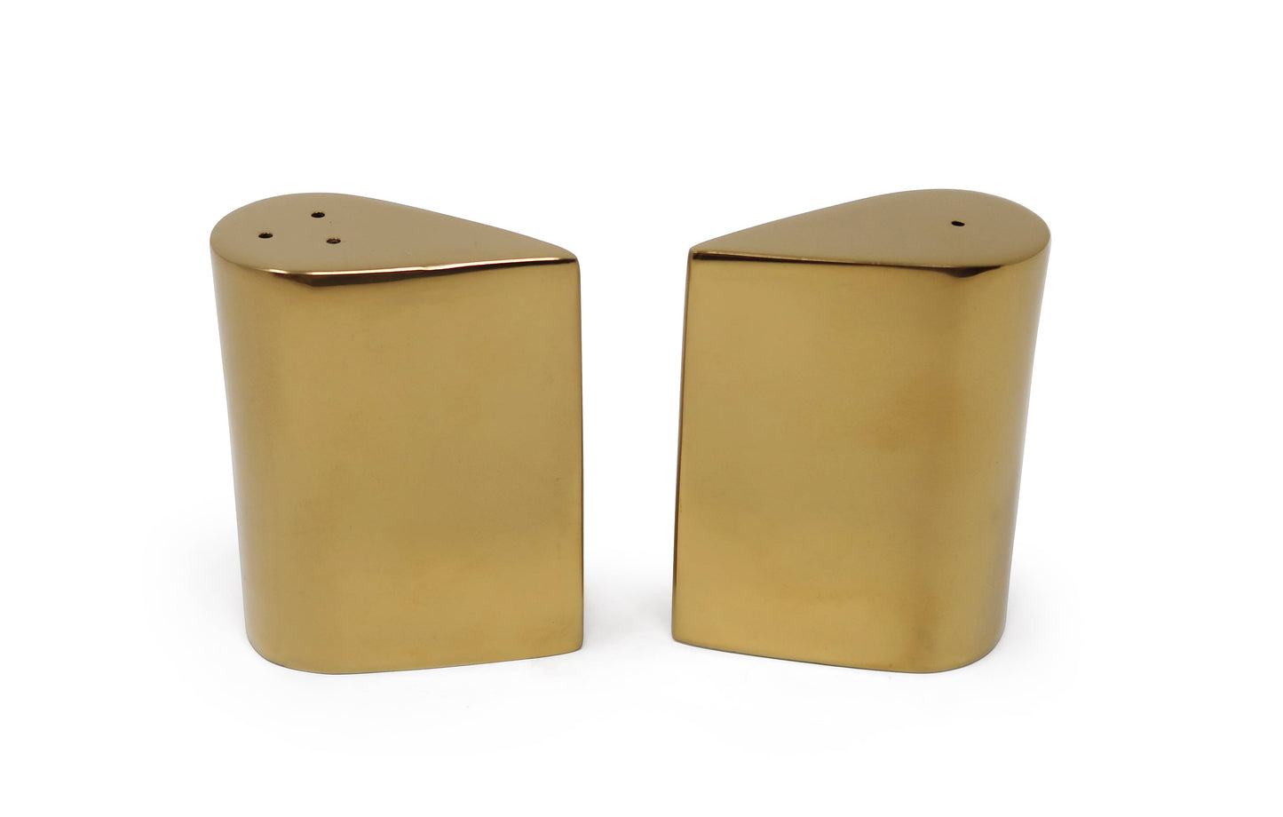 Salt and Pepper Set with Black Base: Gold