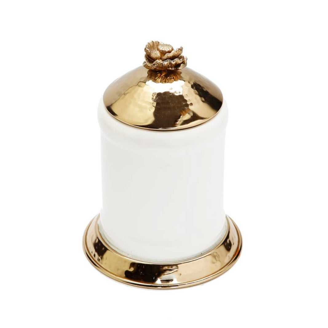 Gold Flower Knob Ceramic Canister