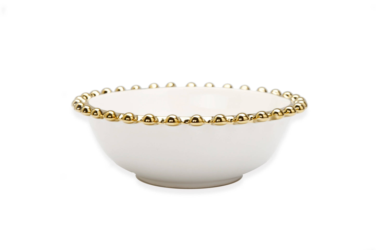 5 Piece White Dinner Set Gold Beaded Border (For 1 seating)