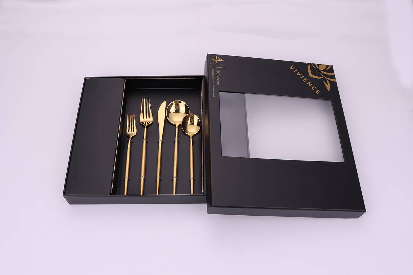 Morne 20 Pc Flatware Set with Matte Handles, Service for 4