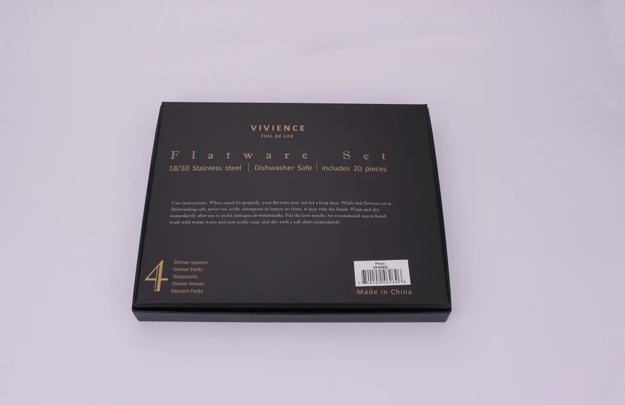 Pexo 20 Pc Silver Flatware Set - Service for 4