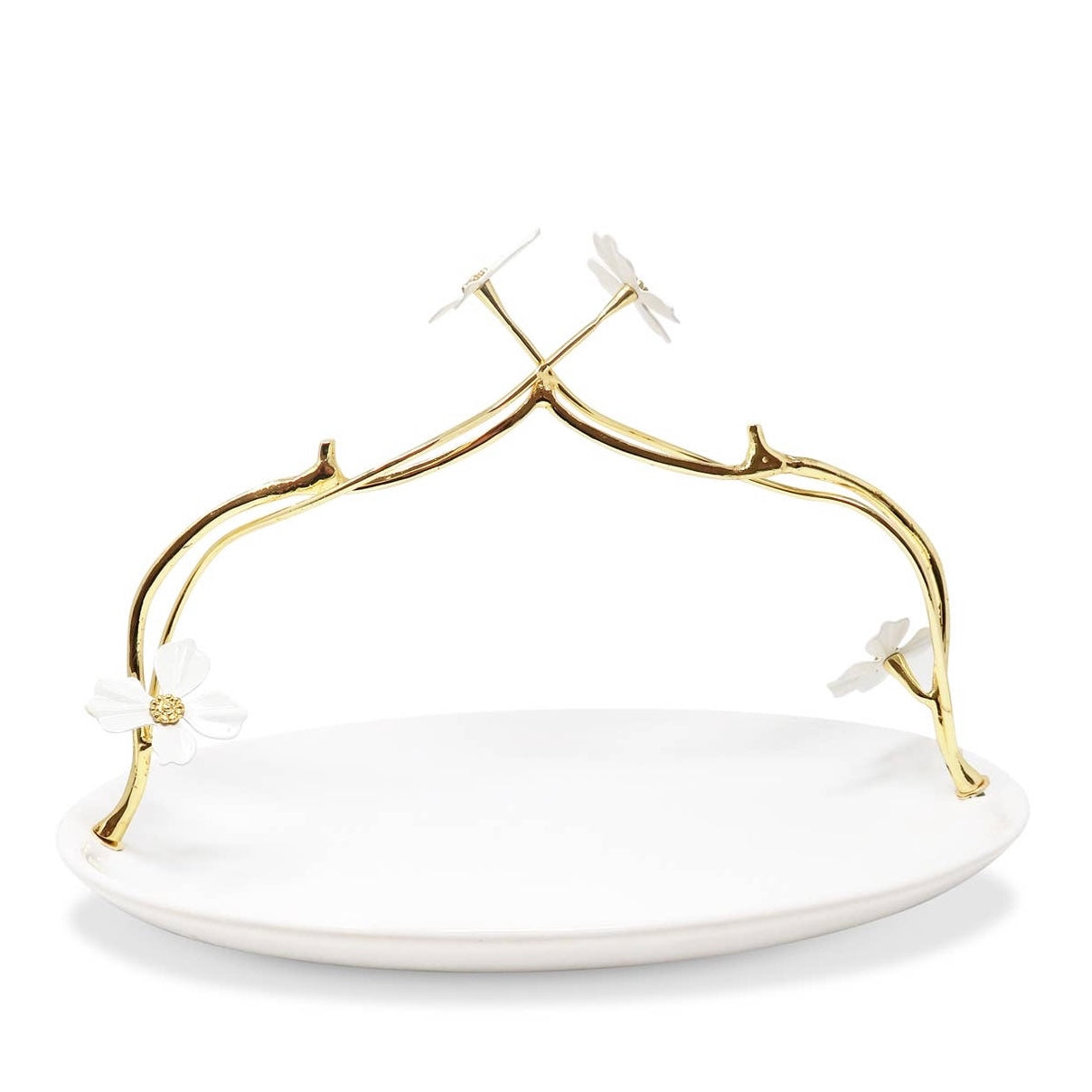 Porcelain Plate With Gold Flower Design