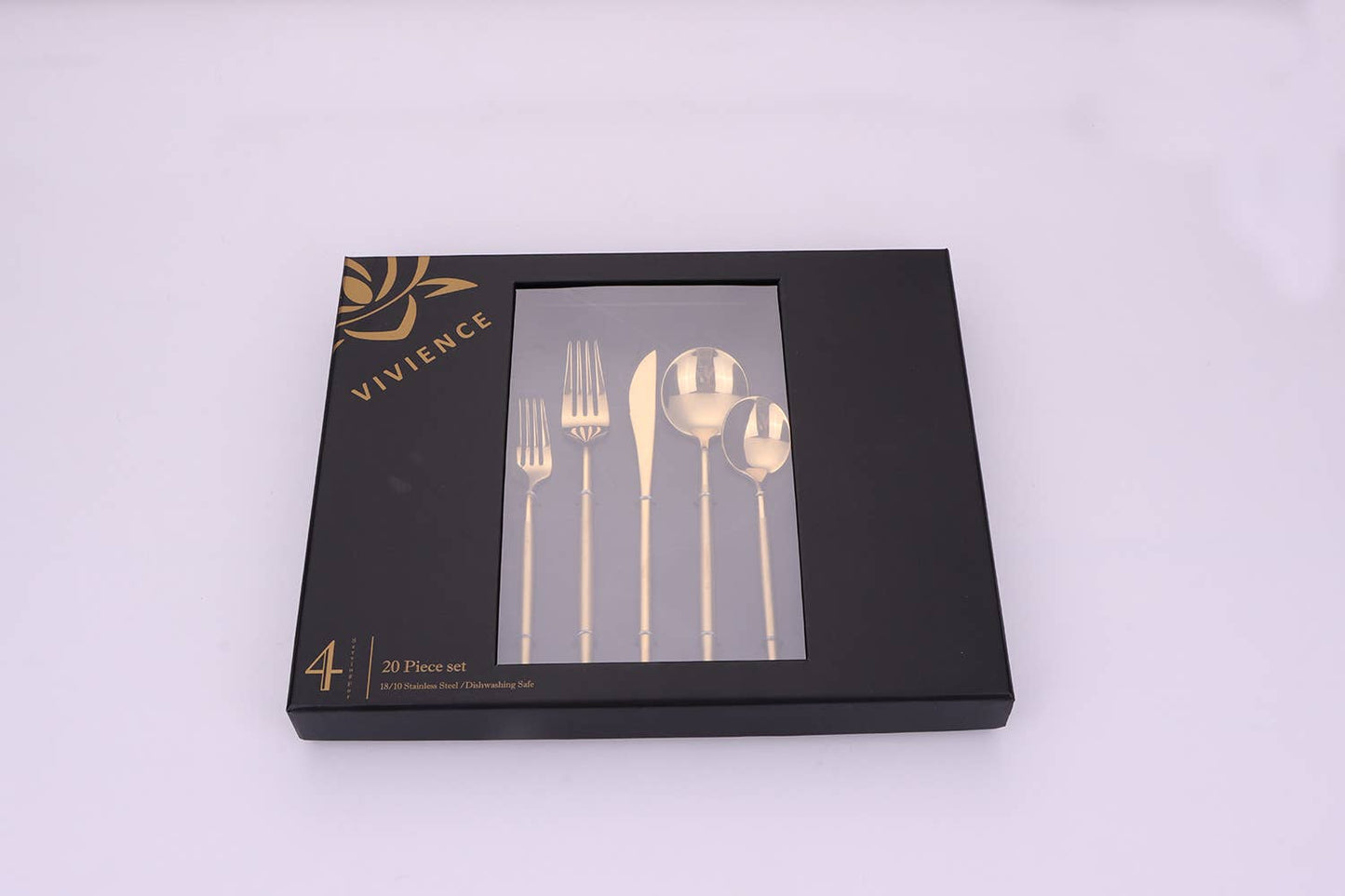 Morne 20 Pc Flatware Set with Matte Handles, Service for 4