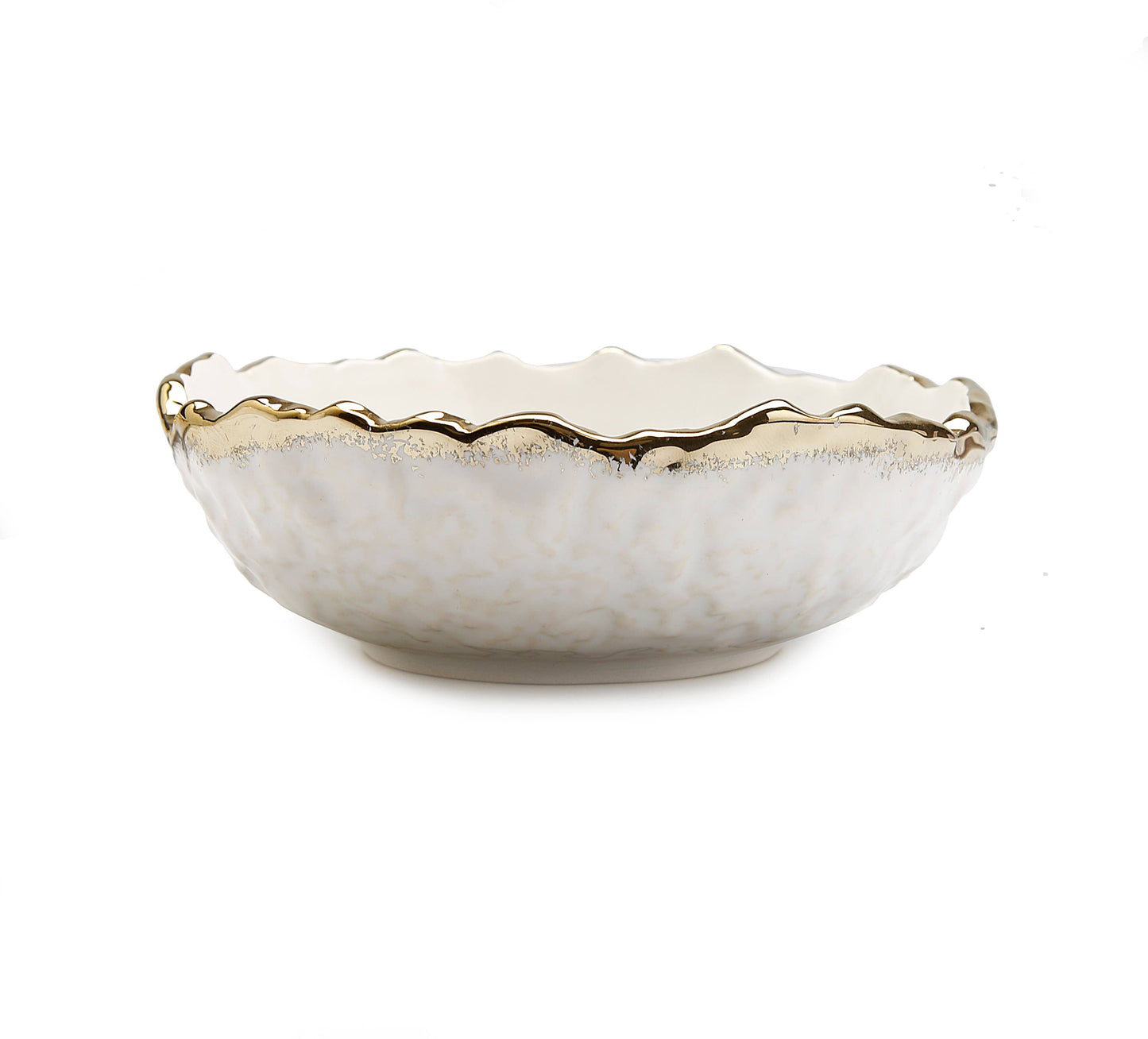 4 Piece White Dinner Set Speckled Gold Design (For 1 seating)