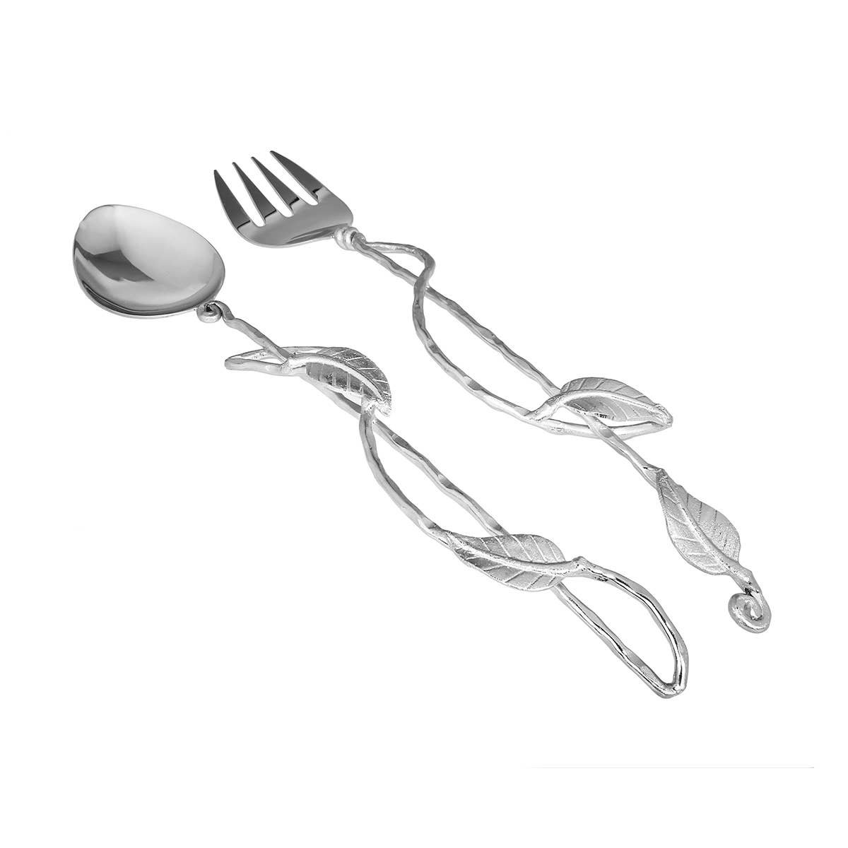 12”L Set Of 2 Salad Servers Nickel