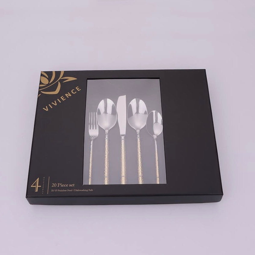 Pexo 20 Pc Flatware Set Ombré Gold Handle