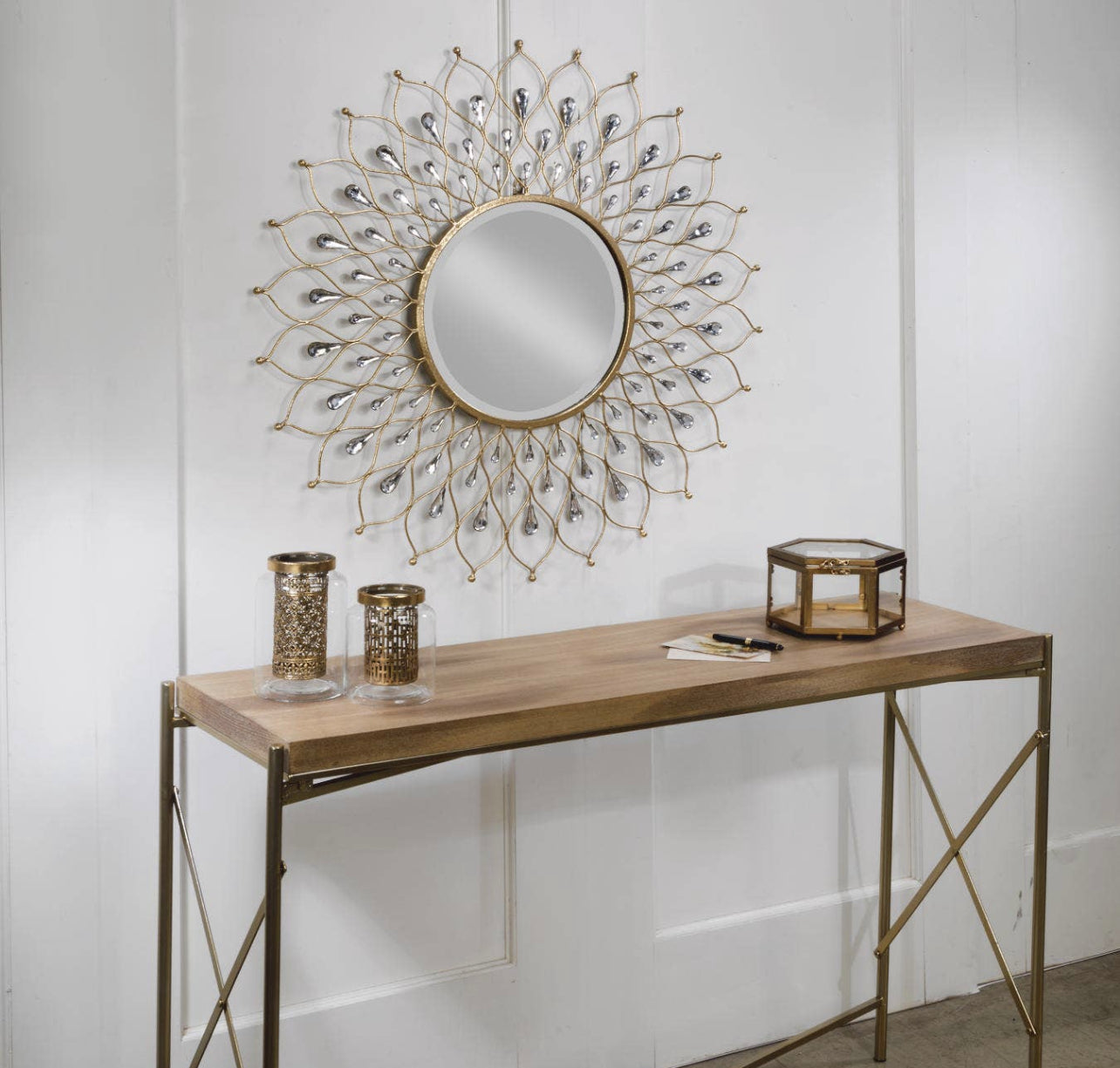 Gold Jewelled Sunflower Mirror
