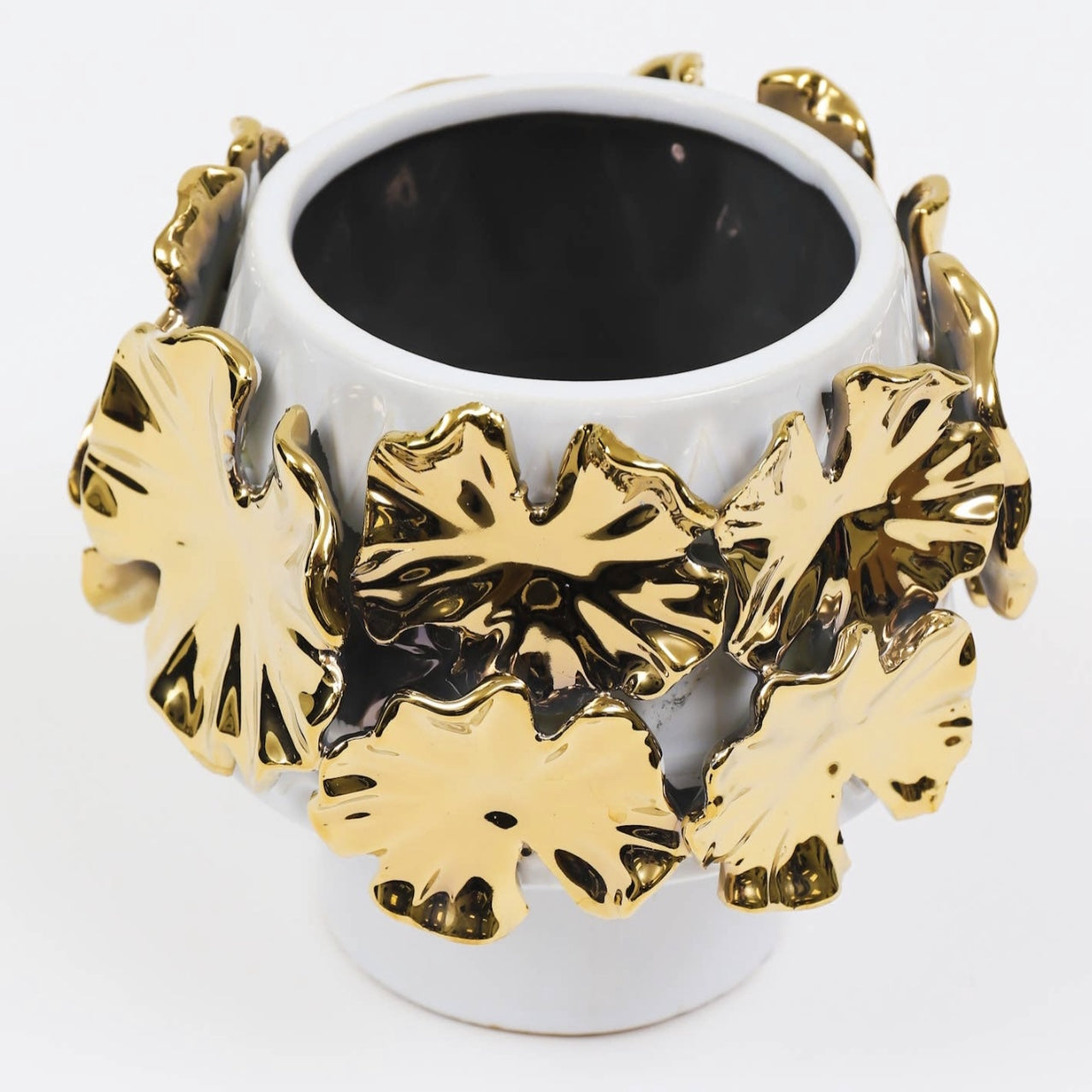 White Ceramic Vase With Gold Floral Design (4 variations)