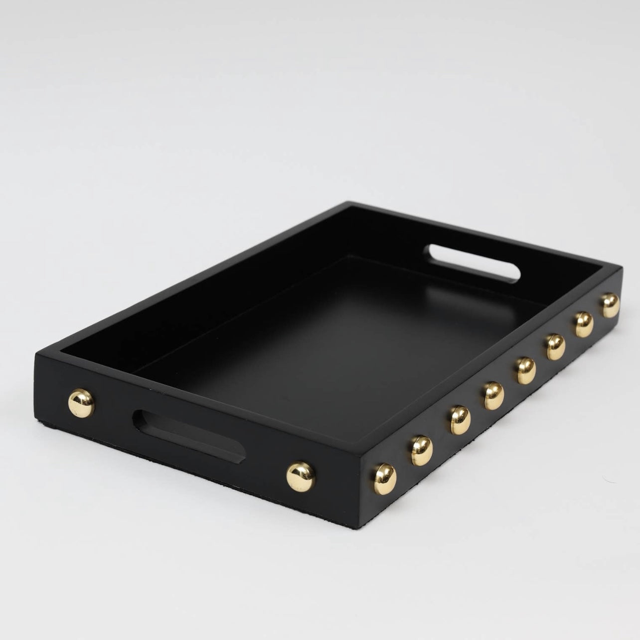Gold Studded Decorative Wood Trays (3 colours)