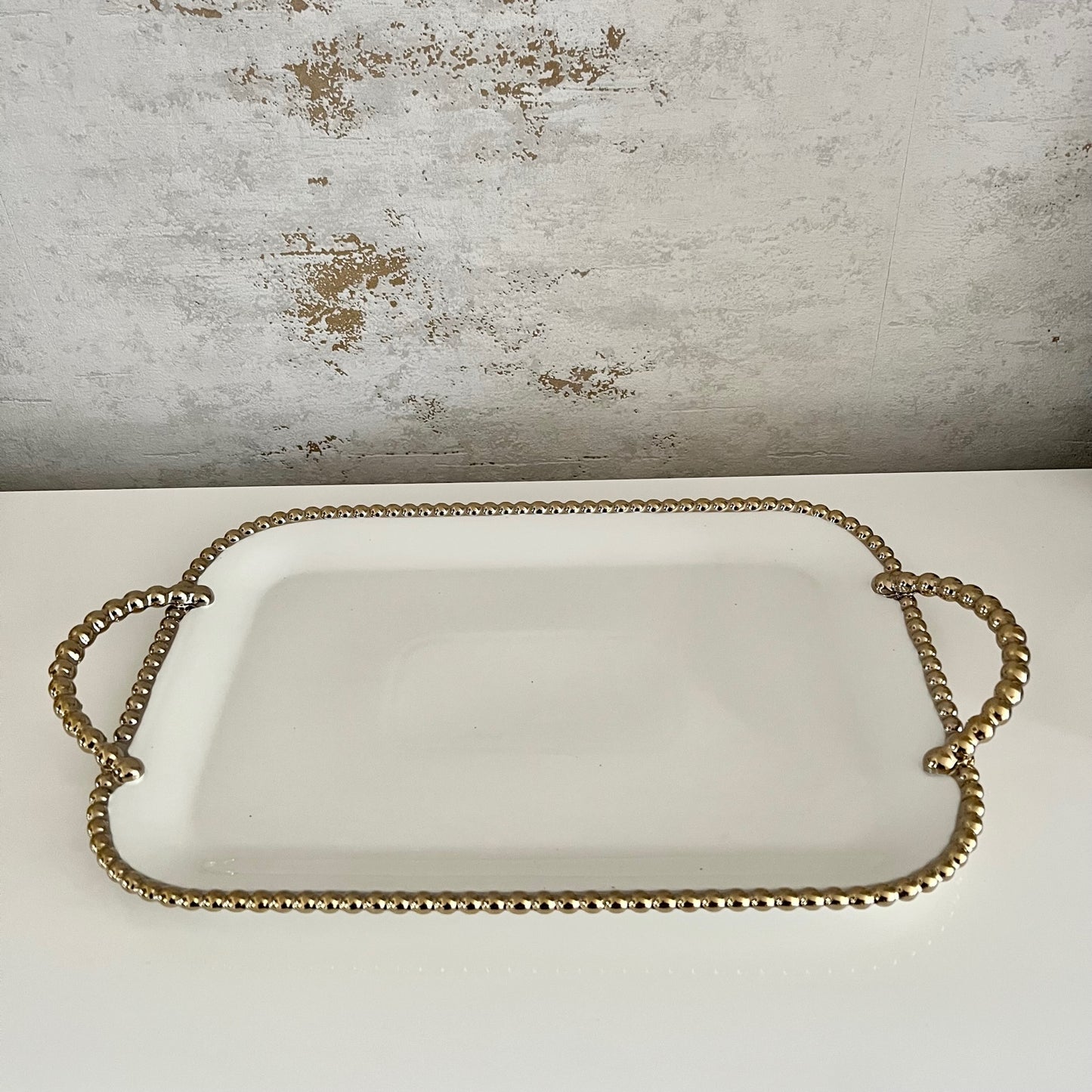 Gold Beaded Tray