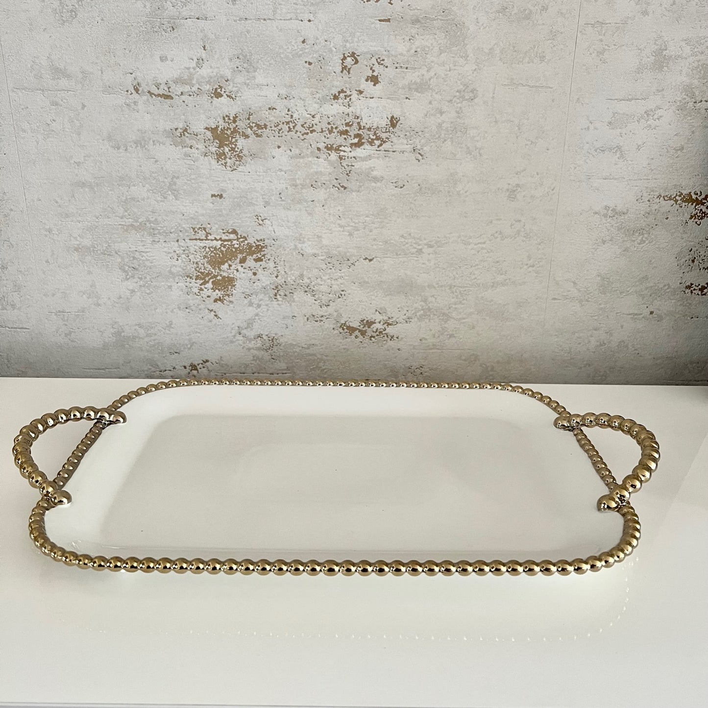 Gold Beaded Tray