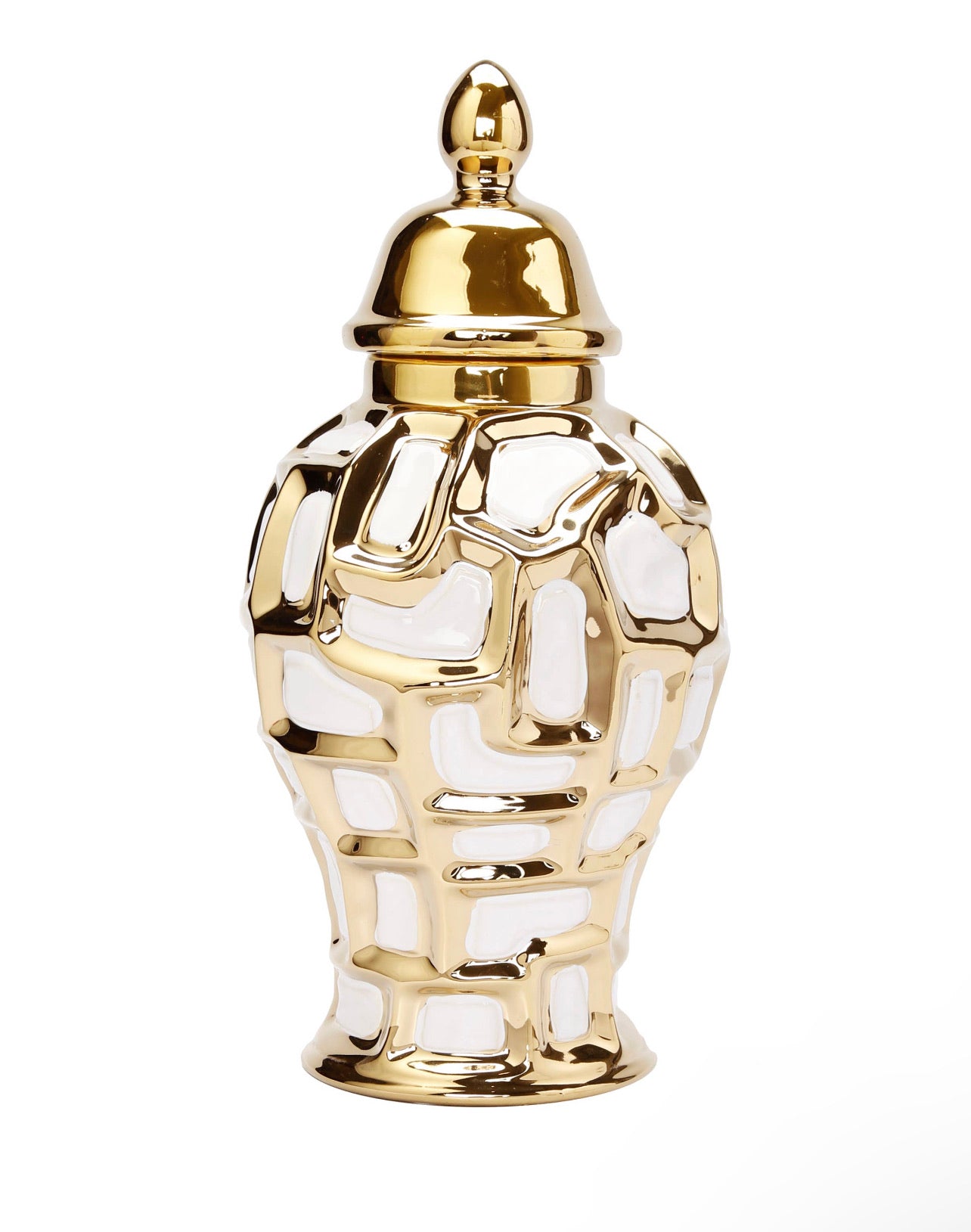 White And Gold Ginger Jar