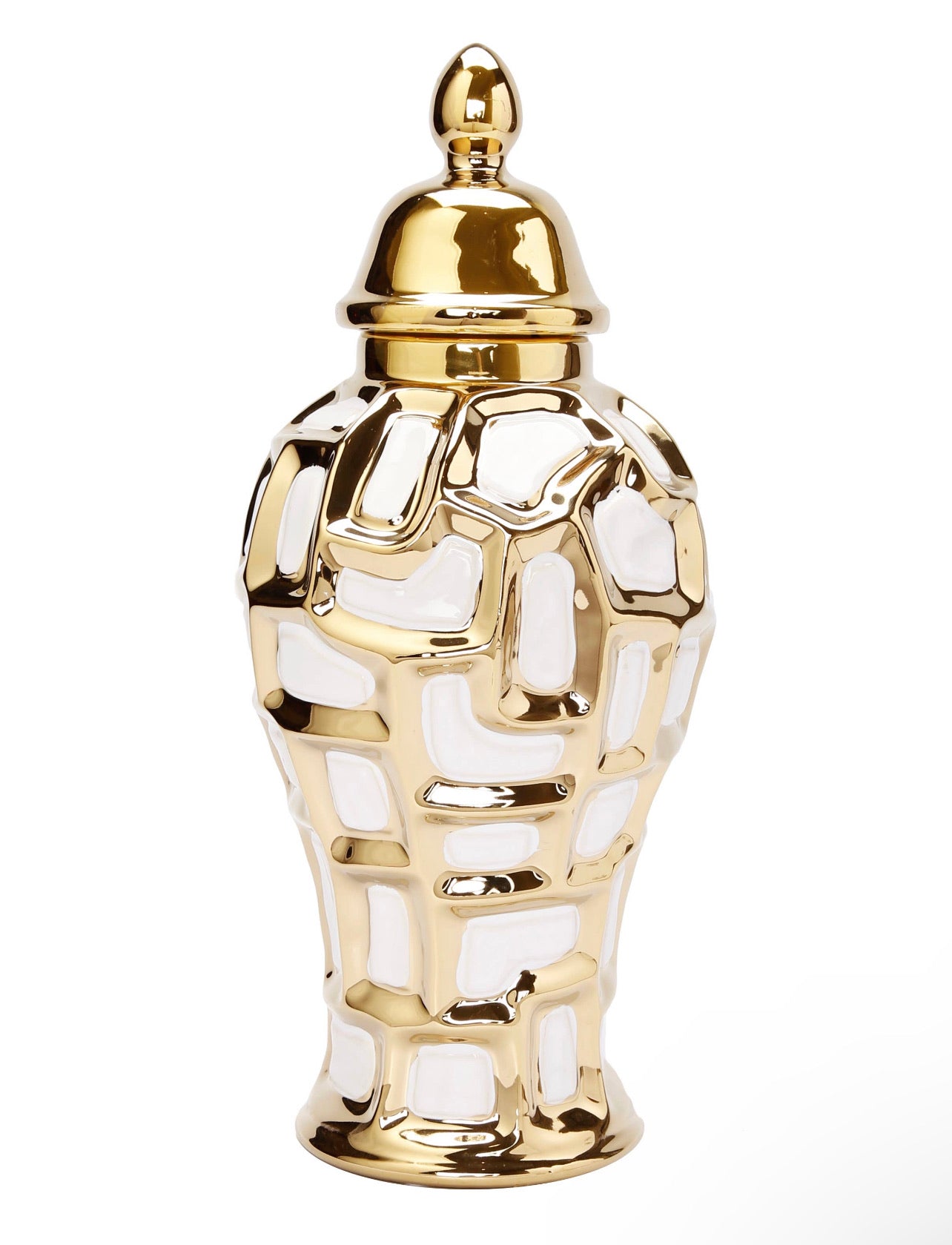 White And Gold Ginger Jar