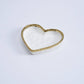 Mini Heart Dish White with Gold Trim