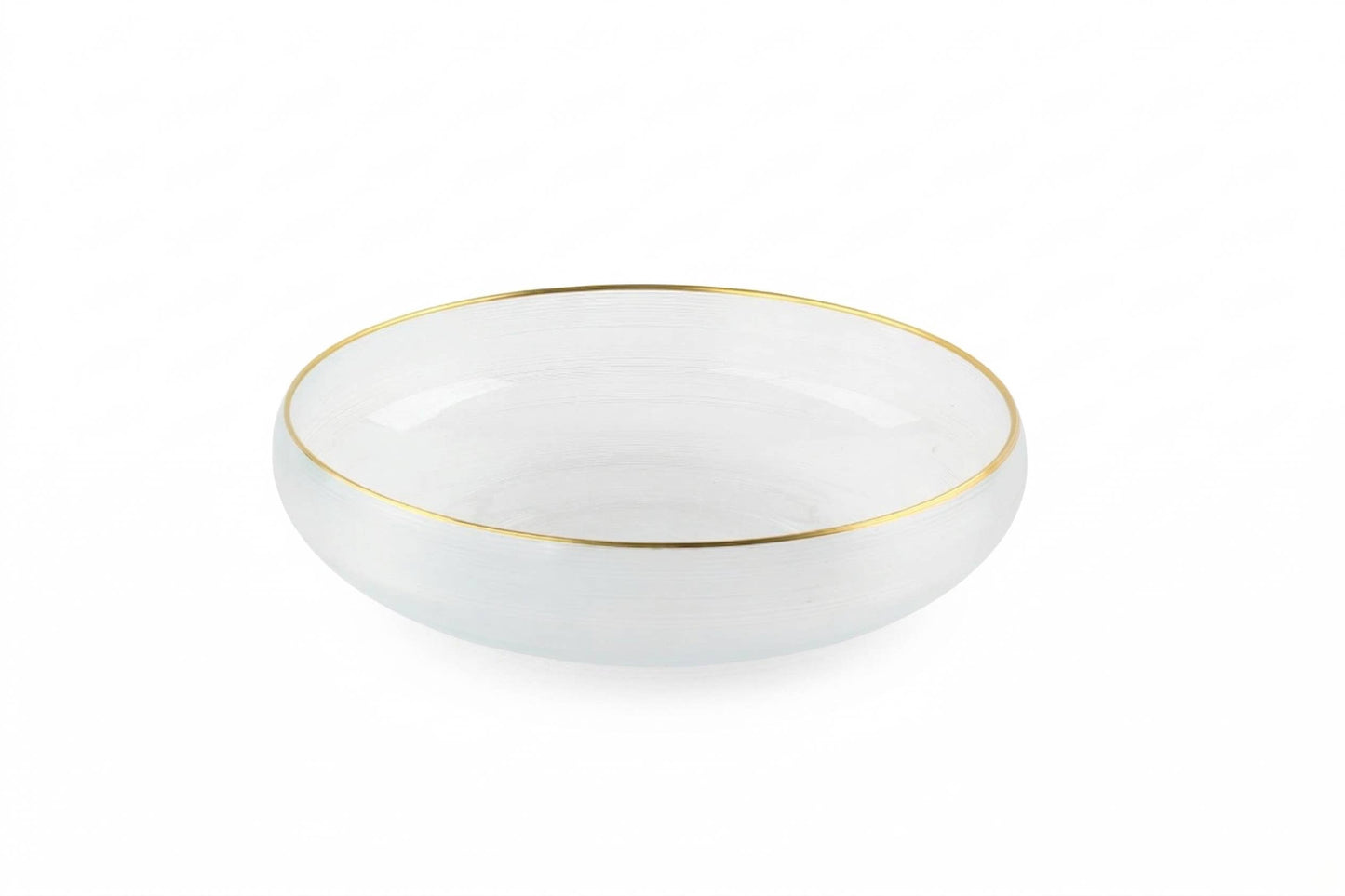 Curved Glass Bowl with Gold Rim