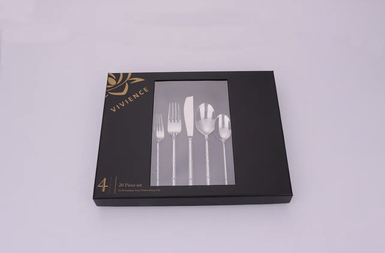 Pexo 20 Pc Silver Flatware Set - Service for 4