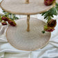 Gold And White Enamelled 2 Tier Cake Stand