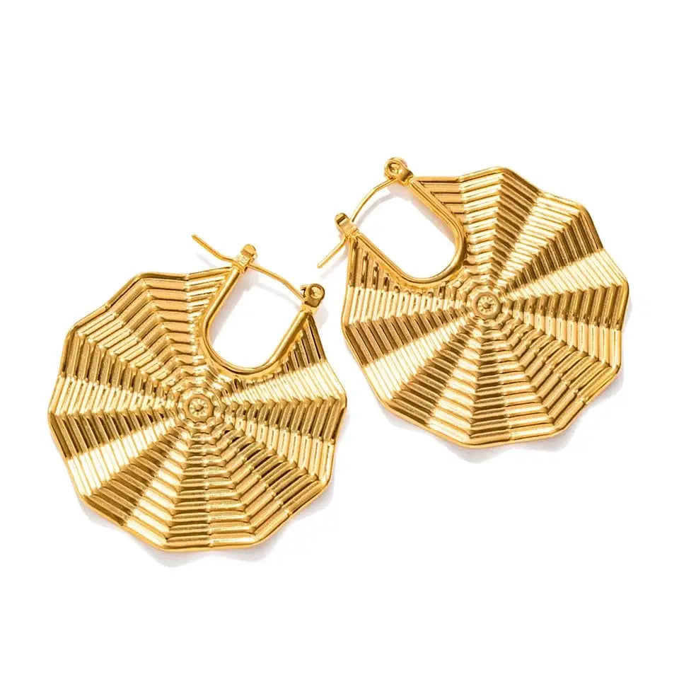 Boho Charm Gold Fan Earring