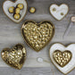 Mini Heart Dish White with Gold Trim