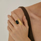 Bold Minimalist Gold Rutilated Quartz Ring