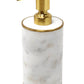 White Marble Dispenser with Gold Pump