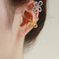 Elegant small sparkling flower ear cuff-gold vermeil