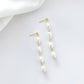 Delicate Drop Pearl Earrings and Necklace set in Gold