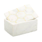 White Marble Decorative Box w/ Gold Hexagon Design on Cover