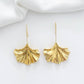 Drop Fan Gold Earrings