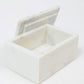 White Marble Decorative Box w/ Gold Hexagon Design on Cover
