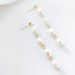 Delicate Drop Pearl Earrings and Necklace set in Gold