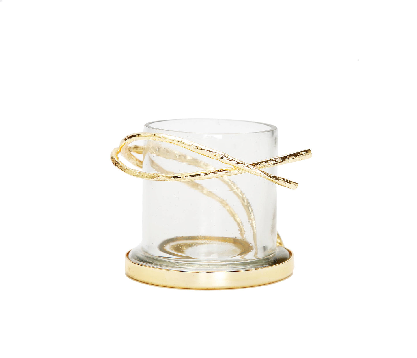 Glass Dome Match Holder with Gold Twig Design