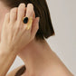 Bold Minimalist Gold Rutilated Quartz Ring