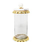 Hammered Glass Canister With Lined Ruffled And Marble Lid