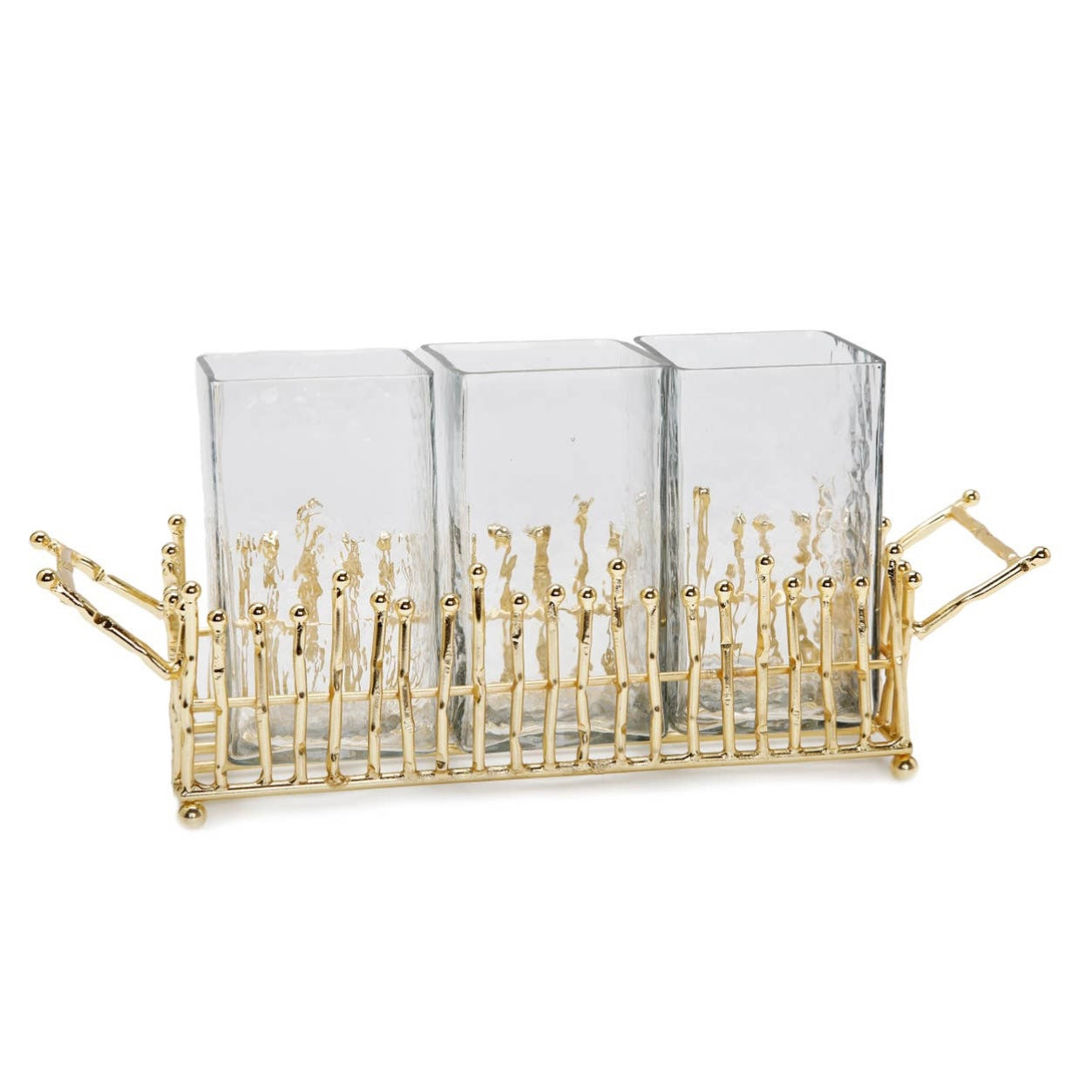 Cutlery Holder With Gold Symmetrical design