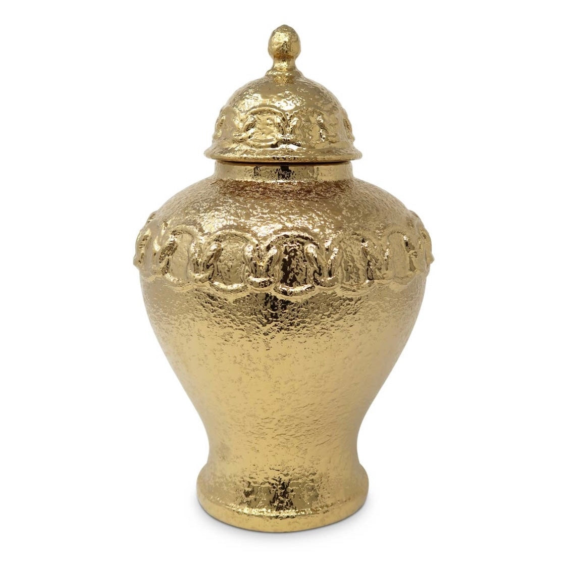 Gold Ginger Jar With Chain Detail