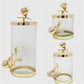 Gold Rose Canister With Metal Lid