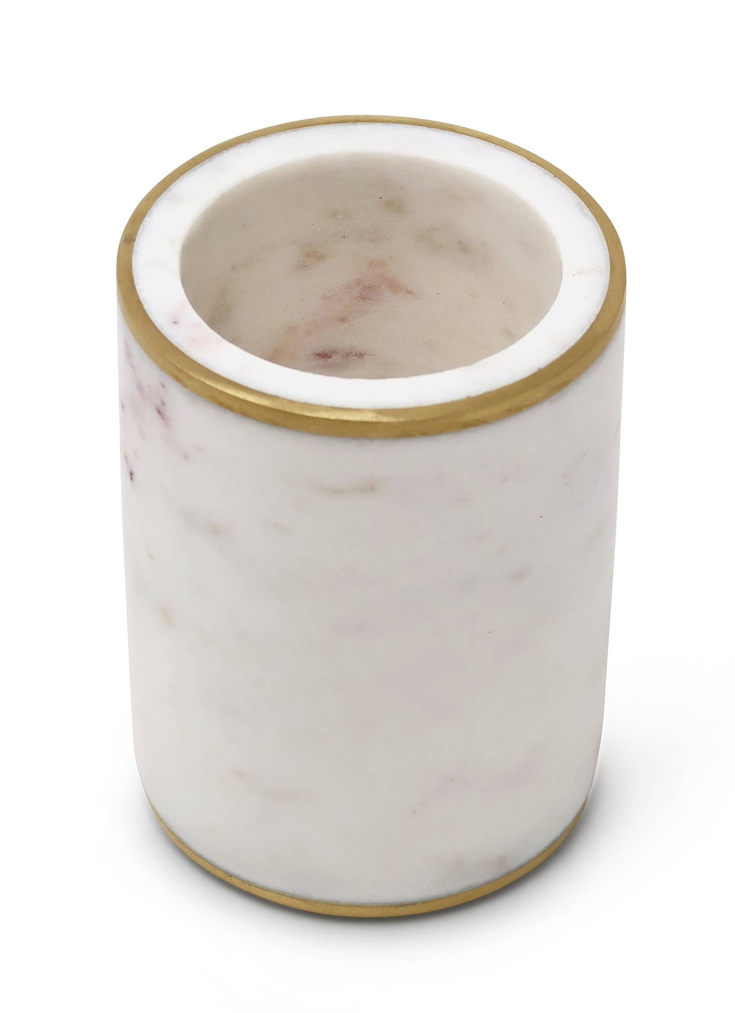 White Marble Cup with Gold Rim