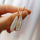 Chunky minimal design natural MOP drop earrings