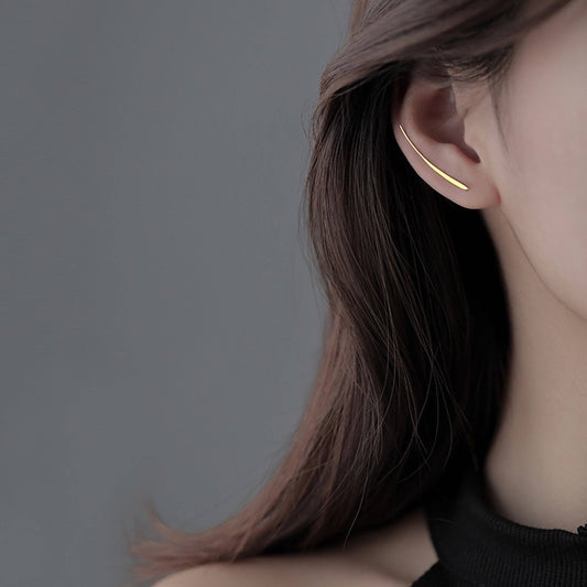 Minimalist line ear cuff-one pair-gold vermeil