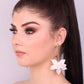 Francoise White Flower Drop Earrings