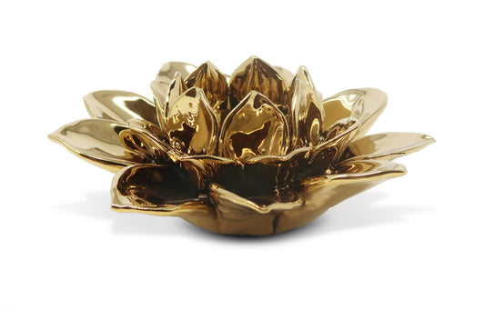 Gold Flower Shaped Tealight Holder