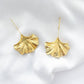 Drop Fan Gold Earrings