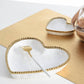 Heart Dish White with Gold Trim