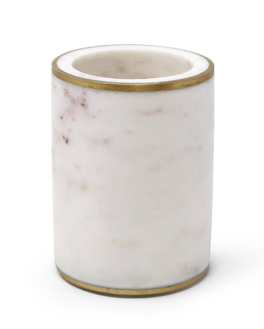 White Marble Cup with Gold Rim