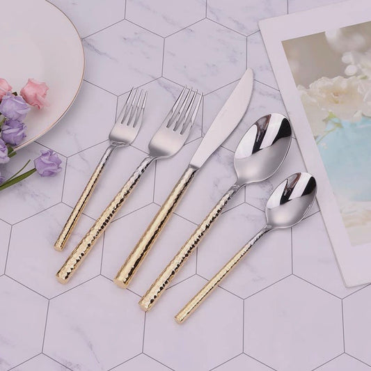 Pexo 20 Pc Flatware Set Ombré Gold Handle