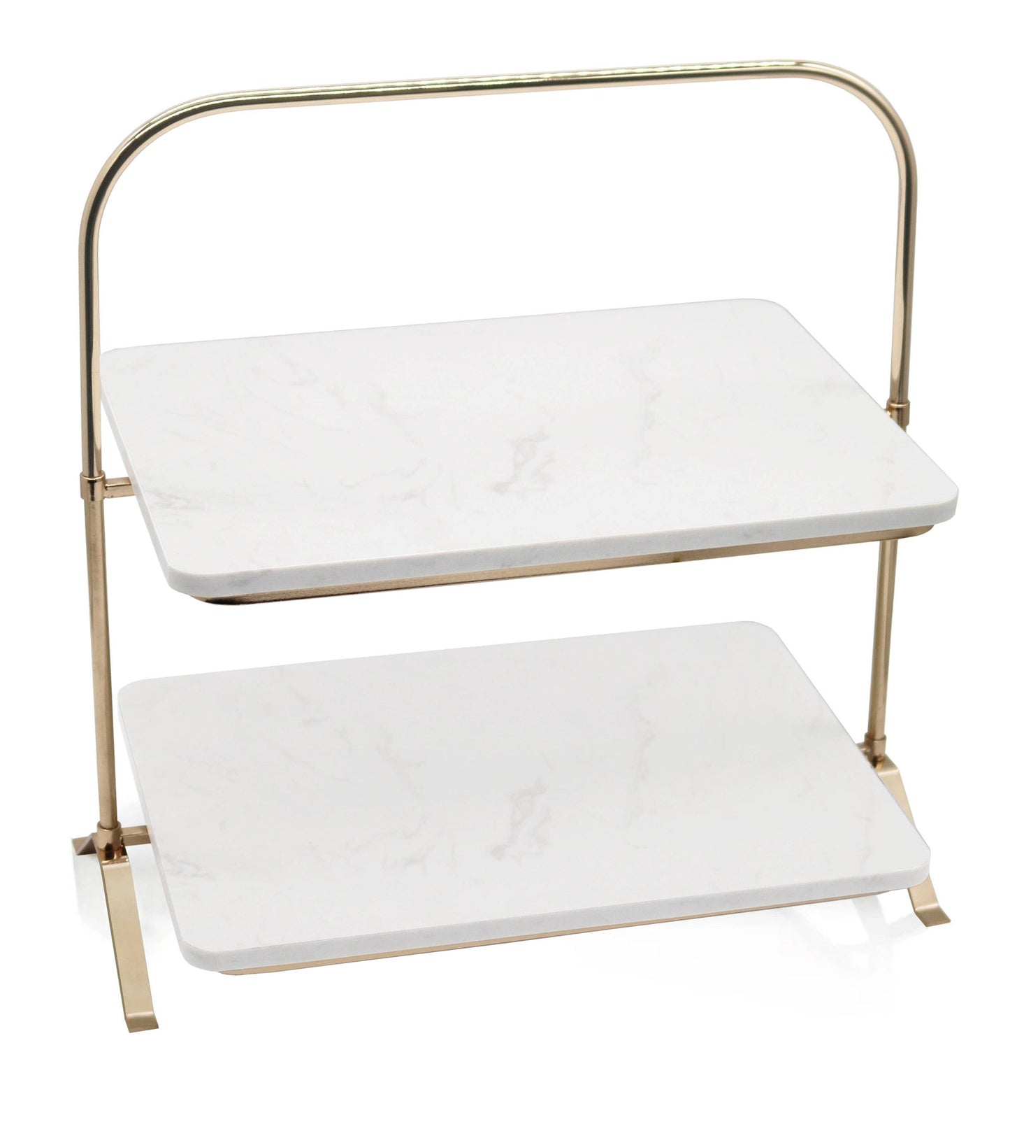 White Marble Two Tier Cake Stand