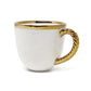 Set of 4 White Coffee Mugs New Bone China with Gold Rope Handle