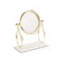 Table Mirror With Gold Leaf Design And Marble Base (2 variations)